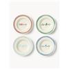 Westwing Collection Set di 4 piatti per pasta in porcellana con motivo decorativo Tutti - Bianco, Colorato