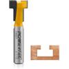 POWERTEC Punta per fresa a T con punta in carburo da 1,2 cm di diametro, con codolo da 1/4, per lavorazione del legno e utensili CNC, fresa per scanalatura a T per bulloni a T (73027)