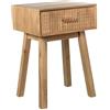 DRW Comodino con 2 cassetti in legno naturale 70x48x40 cm