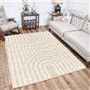 Livabliss Christinia Moderno Rectangle Tappeto | Beige, Avorio | 160x220cm | Soggiorno e Camera da Letto | Tessuto a Macchina Polipropilene