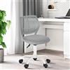 FurnitureR Sedia da ufficio a casa, seduta per computer moderna e regolabile, sedia da ufficio senza bracciolo girevole, sedia da ufficio per giovani, sala studio, grigio