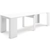 Skraut Home | Consolle allungabile | Tavolo consolle allungabile | 260 | Per 12 persone | Tavolo da pranzo | Stile moderno | Bianco