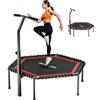 RYGEO Mini trampolino fitness da 50 pollici per adulti - Rimbalzo da interno con telaio robusto ideale per l'allenamento a casa ed esercizi sportivi. Portata massima 230 kg.