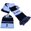 JUVENTUS Set Kit Juve Sciarpa + Cuffia Ufficiale Tubolare Berretto Cappello in Acrilico SETJUTFA04CUFBN04