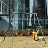VivaGarden Altalena da Giardino Bambini 3+ Anni Dppia in Metallo Verde e Rosso
