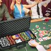 DecHome Set Poker con 500 Fiches, 2 Mazzi di Carte e Valigetta in Alluminio Nero