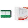 Esselte Set Esselte OXFORD G85 6x Registratore con Custodia, f.to Protocollo (23x33cm), Dorso 8 cm, Verde, 6 pezzi, 390785300 + 100 Buste A4 trasparenti antiriflesso perforate, 395613000