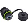 Inline Cavo USB A Mini IP68 impermeabile schermato, USB A femmina a femmina, 5 Gb/s dati e 5 V/2 A, prolunga USB per esterni e tecnologia, 69927R