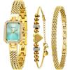 BERNY Orologio Oro per Donna Petite Bracciale Cassa Accenta Diamante 3ATM Impermeabile Orologi Minimalisti Donna e Bracciale Set