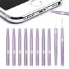 Goktvai 10pz Kit Spazzole Pulizia Porta Ricarica, Spazzola Pulizia Telefono Plastica con Setole Nylon & Gancio Accessori Pulitore Porta a Doppio Uso per Telefono Cellulare Cuffie Auricolari (Viola)