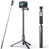 AKASO Bastone Selfie Invisibile con Treppiede 120 cm, Compatibile con Insta360 X5/X4/X3/Ace Pro, DJI Osmo Action, Osmo Pocket 3, GoPro Hero 13/12/11 e AKASO Brave 4 Pro, Brave 7/7 LE
