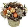 Flair Flower Decorazione natalizia, decorazione da tavolo con coni, fiori secchi, eucalipto e palline in vaso con cordoncino, composizione natalizia, decorazione naturale, idea regalo per Natale, 18 x 20 cm