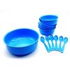 Kimmel Set di 11 ciotole per composte, da dessert, per feste, per bambini, da campeggio, in plastica, colore: azzurro