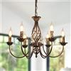 Comely Lampadario Sospensione, 6 Luci Classico Candelabro Lampadario Industrial Regolabile, E14 Sospensione Vintage per Camera da Letto, Cucina, Corridoio