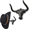 Filano Appendiabiti da parete per cappelli da cowboy, confezione da 2 pezzi, in ghisa, stile vintage, rustico, per riporre ed esporre in armadio, camera da letto, soggiorno, ruggine