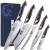 HOSHANHO Set di Coltelli da 5 Pezzi, Giapponesi Set Coltelli da Cucina | Giapponesi in Acciaio Inossidabile ad Alto Tenore di Carbonio, Set di Coltelli da Chef Professionali Ultra Affilati