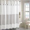Peri Home Panama - Tenda da doccia in 100% cotone con nappe, stile bohémien, con nappe, decorazione per il bagno, 183 x 183 cm, colore: grigio