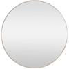 DRW Specchio da Parete Rotondo in Metallo con Bordo in Colore Legno 80x80x2,5 cm