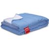 PIKOLIN Piumino Bambino Autunno Inverno 100 x 120 cm Effetto Piuma 300 gr - Piumone Culla Caldo, Morbido, Traspirante e Reversibile - Bicolore Blu