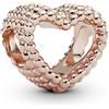 PANDORA Purely PANDORA Ciondolo, a forma di cuore aperto con perline, placcato in oro rosa 14 k