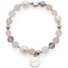 Jewels BY Leonardo Bracciale Hope Elastico in Acciaio Inox Color Argento, Perle di Vetro, Agata e Acqua Dolce in Mix, Lunghezza 19,5 cm, Regalo per Donne 025928