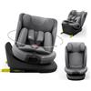 kk Kinderkraft Kinderkraft I-GROW 2 PRO Seggiolino auto 0-36 kg, I-SIZE 40-150 cm, Seggiolino 360 girevole, con Isofix Base, Reclinabile Posizione sdraiata, Poggiatesta regolabile, Gruppo 0 1 2 3, Grigio