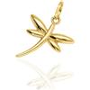 forme di Lucchetta - Ciondolo Libellula in Oro Giallo 14 carati, Simbolo di Libertà e Cambiamento, Charms e Ciondoli per Catenina (fino a 4mm) per Donna Ragazza