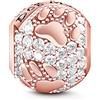 GNOCE Ciondolo Charm Mamma dei Cani in Argento Sterling 925 con Perle Animali in Oro Rosa Adatto a Tutti i Braccialetti e Collane, Regalo di Gioielli per Donne e Ragazze Amanti dei Cani