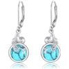 REDSUN Orecchini a goccia in argento Sterling 925 con pietra di luna, turchese e opale per donna, gioielli celtici Leverback, ipoallergenici, eleganti orecchini pendenti, regalo per fidanzata, moglie