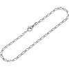 NKlaus bracciale in argento 925 19cm Figaro con catena a cordoncino taglio diamante bracciale da donna 12593
