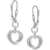 LeCalla Orecchini da donna in argento 925 con nodo d'amore | Orecchino a goccia con nodo a torsione di classe | Orecchini a cerchio a leva 32MM