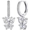 Bestyle Diamante Orecchini Argento 925 Donna Orecchini a Farfalla Orecchini a Cerchio Antiallergico Regalo Compleanno San Valentino