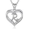 INFUSEU Collana Con Iniziale R, Cuore Lettera Gioielli Cubic Zirconia per Donne Moglie Mamma Amica Sorella Compleanno Romantici Regali per Donna Fidanzata Nonna, Catena Da 20 Pollici