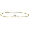 MIORE Bracciale da donna in oro giallo 585 14 kt con perla d'acqua dolce bianca da 7,50 mm, lunghezza 215 mm