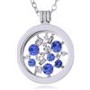 Morella Collana Donna in Acciaio Inox con Coins Moneta amuleto Ciondolo Rotondo 33 mm Universo con zirconi Blu in Sacchetto di Velluto