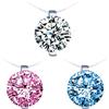 Yumilok Collana da donna alla moda, trasparente, con ciondolo a forma di sirena, con zirconi e cristalli bianchi, blu, rosa, con ciondolo a forma di sirena, per donne e ragazze