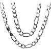 Treasure Bay Collana a catena ro da uomo in argento Sterling 925 da 8 mm, lunghezza 45,7 cm, 48,3 cm, 50,8 cm, 53,3 cm, 55,9 cm, 61 cm | Collana italiana da uomo in argento, ONE SIZE, Argento