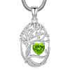 Eusense Albero Della Vita Collana Pietra di Nascita Agosto Ciondolo Collana Cuore in Rame Ciondolo Albero Della Vita Gioielli Regalo per Donne Signore Ragazze