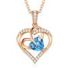 CDE Collana Donna Cuore Regalo Gioielli Donna Pendente Argento 925 Placcata Oro con Pietra di Nascita per Festa Della Mamma Compleanno San Valentino per Lei Mamma Fidanzata Moglie con 5A Cubic Zirconie