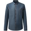 Allthemen Camicia in Jeans Uomo Maniche Lunghe Slim Fit Iconic Denim Button-Down Elegante Shirt Cotone con Tasca Blu Scuro L