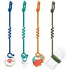 ROWFEN Clip per giocattoli in silicone per bambini - Cinghie regolabili per giocattoli e clip per ciuccio per passeggini, seggioloni, culle, seggiolini auto (4 pezzi)