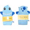 Eyands Guanto da bagno per bambini blu 2 pezzi - Guanto per salviette per bambini con disegni di animali carini, guanto da bagno per bambini per pulire la pelle (dinosauro, cane)