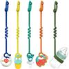 ROWFEN Clip per Giocattoli in Silicone per Bambini - Fascette Regolabili per Giocattoli e Clip per Ciuccio per Passeggini, Seggioloni, Culle, Seggiolini Auto (Molteplici Colori)