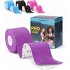 DDGM KinesioTape Professionale 5cm x 5m Idrorepellente Tape Kinesiologico in Cotone Traspirante Latex Free Colla Ipoallergenica Elasticità 140%-160% Cerotto Ginocchio e Articolazioni 1 Roll Magenta