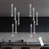 kaixunl Mini lampadario a 5 luci LED Illuminazione a sospensione per isola cucina Lampada a sospensione moderna in cristallo a bolle Lampada a sospensione regolabile Luci a soffitto cromate per sala da pran