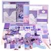 TIE-DailyNec 348 Pezzi Scrapbooking Kit Completo, TIE-DailyNec Vintage Adesivi Scrapbooking con Journaling, Cancelleria Aesthetic con Quaderno A6 e DIY Strumenti per Album Fotografici, Oggetti Decorativi (Viola)