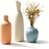 SLAKOZYT 3 vasi in ceramica, colorati in ceramica, piccoli vasi, moderni vasi rustici per decorazione della casa, ufficio, libreria, decorazione per tavolini da caffè (3 pezzi di colori smussati)