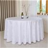 GOEXCPL Tovaglia rotonda di Natale Poliestere Per matrimoni e feste Lavabile in macchina Modello D Bianco Diametro 160 cm