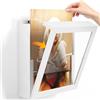 Emfogoo 1 pz supporto da parete in vinile, apertura sulla parete anteriore, cornice portafoto in legno, mobile in vinile, per esporre i dischi post, per esporre le buste per dischi in vinile, 12 x 12