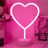 JEMESI Insegna luminosa al neon a forma di cuore rosa - Lampada LED USB/batteria per camera da letto, matrimonio, San Valentino e decorazione - Idea regalo